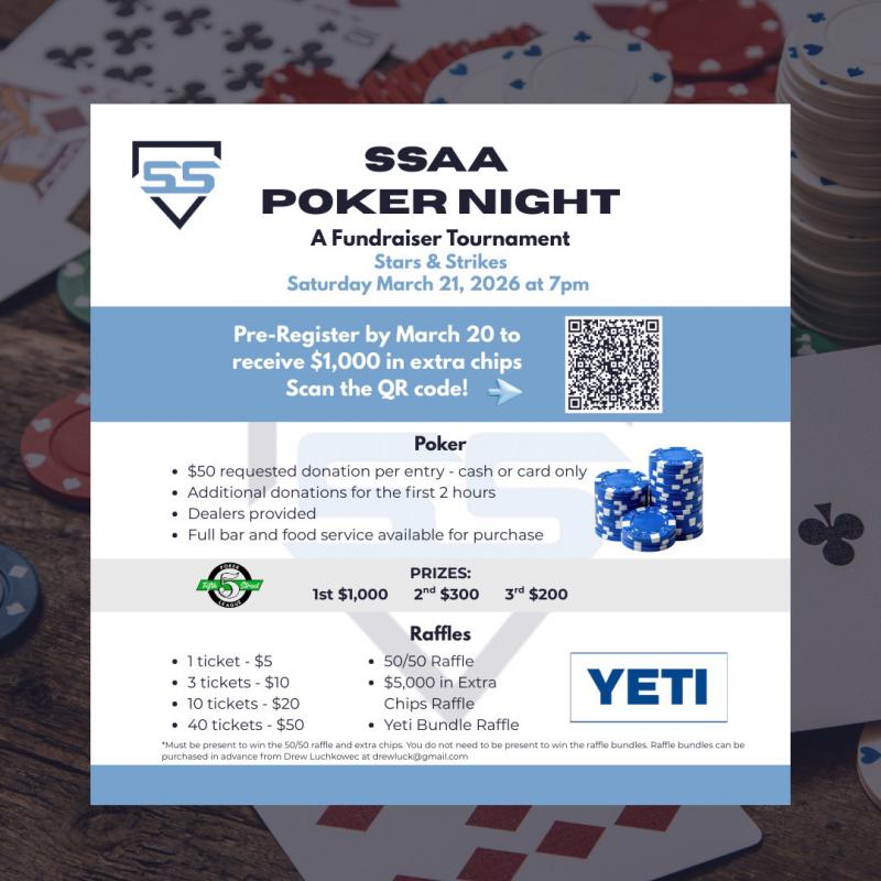 Sharon Springs Athletic Association Poker Night - Stars and Strikes at 5thstreetpoker.com